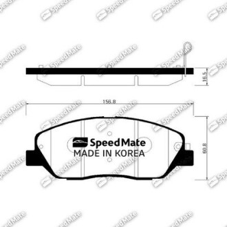 Колодки гальмівні дискові (F) HYUNDAI SANTA FE (SPEEDMATE, Korea) SK SPEEDMATE SM-BPH029