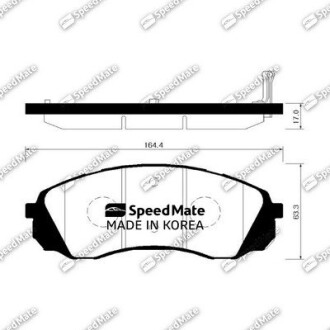 Колодки гальмівні дискові (F) HYUNDAI / KIA (SPEEDMATE, Korea) SK SPEEDMATE SM-BPH041