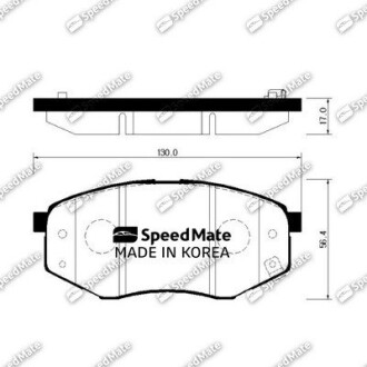 Колодки дискові гальмівні HYUNDAI TUCSON IX20, IX35 передн. (SPEEDMATE, Korea) SK SPEEDMATE SM-BPH046