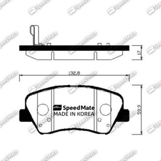 Колодки гальмівні дискові HYUNDAI AVANTE передн. (SPEEDMATE, Korea) SK SPEEDMATE SM-BPH048