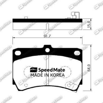 Колодки гальмівні дискові (F) KIA AVELA, RIO (SPEEDMATE, Korea) SK SPEEDMATE SM-BPK009