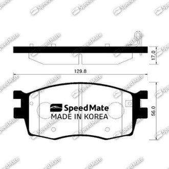 Колодки гальмівні дискові (F) HYUNDAI ACCENT, KIA RIO (SPEEDMATE, Korea) SK SPEEDMATE SM-BPK031