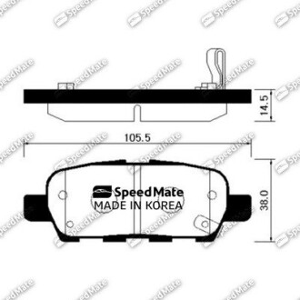 Колодки дискові гальмові NISSAN QASHQAI, TIIDA, X-TRAIL задн. (SPEEDMATE, Korea) SK SPEEDMATE SM-BPS009