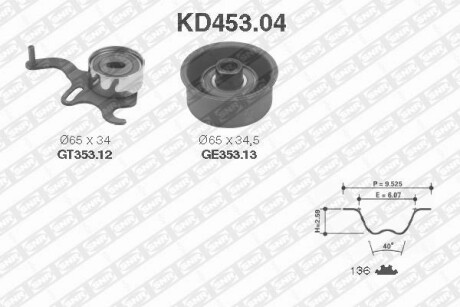 К-кт ГРМ Opel Astra, Corsa, Vectra 1.7D/TD 92-02 SNR NTN KD453.04