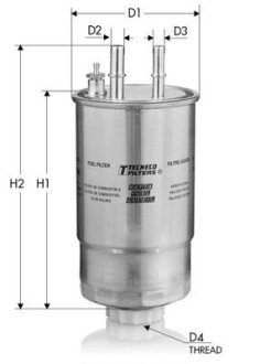 Фiльтр паливний (M12X1,5) Fiat Grande Punto 1.3/1.9 MJTD 10/05- Tecneco GS24/01 (фото 1)