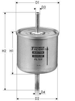 Фільтр паливний Ford Escort 1.4 92-/Fiesta 1.4 96-/Mondeo 2.0i 16V 93- Tecneco IN98 (фото 1)