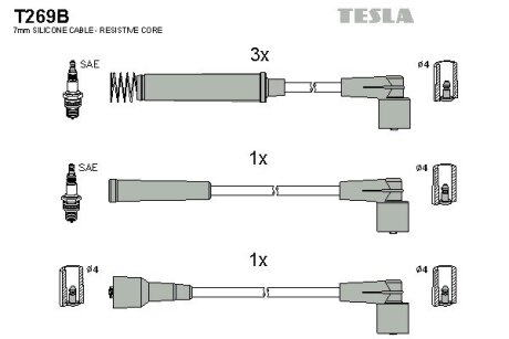 Комплект кабелей высоковольтных TESLA BLATNA, Чехія T269B