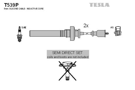 Провод высоковольтный Mitsubishi Carisma, Colt, Lancer, Space star 1.3, 1.6, к-т TESLA BLATNA, Чехія T539P