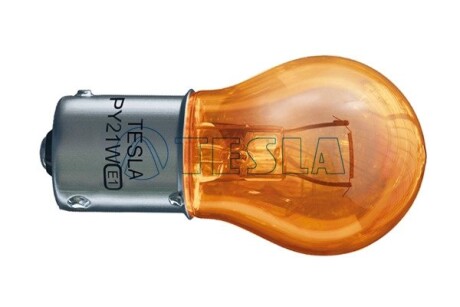 Лампа розжарювання 12V PY21W BAU15s AMBER (жовта) (1-конт)(смещ.цоколь) (кратно 10) Tesla TESLA BLATNA, Чехія B52301