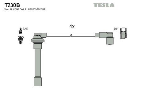 Проволока высоковольтная, комплект Honda Civic V TESLA BLATNA TESLA BLATNA, Чехія T230B (фото 1)