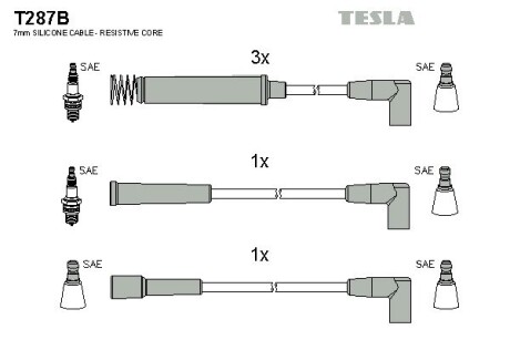 Провод высоковольтный Opel Vectra, к-т TESLA BLATNA, Чехія T287B