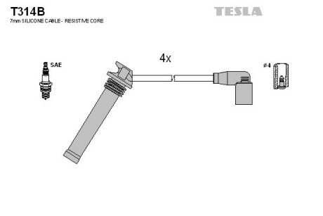 Проволоки в/у Chery Tiigo 1.8-2.0 TESLA BLATNA, Чехія T314B