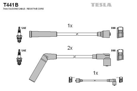 Дроти в/в Daewoo Matiz 0.8i 98-00/Tico 0.8 91- TESLA BLATNA, Чехія T441B