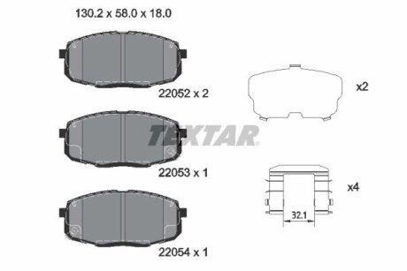 Комплект гальмівних колодок TEXTAR 2205201