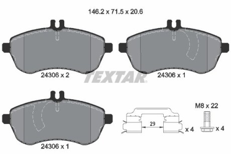 Комплект тормозных колодок TEXTAR 2430602