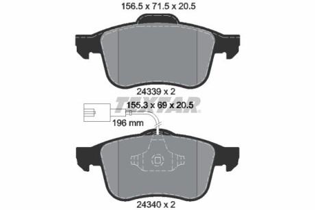 Колодки гальмівні (передні) alfa romeo 159 1.9-2.2i jts (05->) TEXTAR 2433901