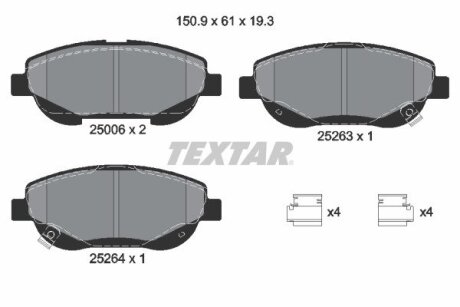 Комплект тормозных колодок TEXTAR 2500601