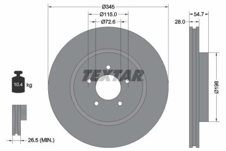 Диск тормозной TEXTAR 92177105