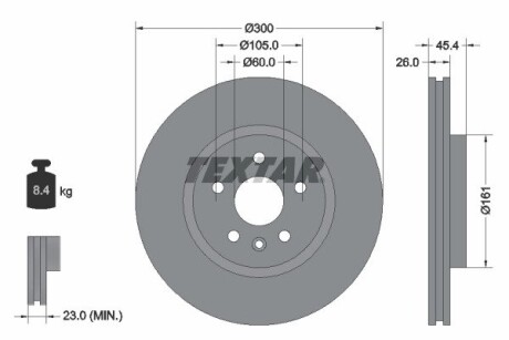 Диск гальмівний TEXTAR 92277203