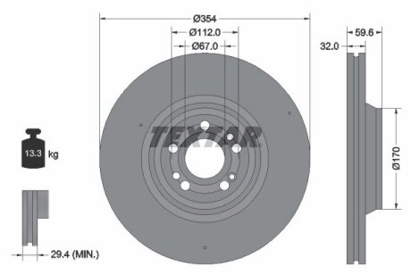 Диск тормозной TEXTAR 92306005