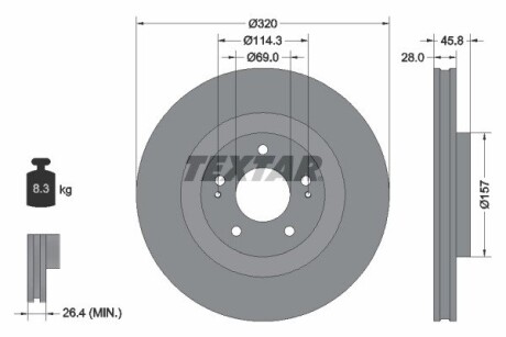 Диск гальмівний TEXTAR 92306503