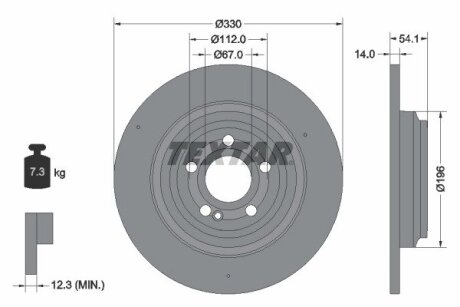 Диск тормозной TEXTAR 92306905