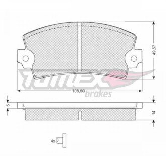 Гальмівна колодка дискова (TX 10-32) TOMEX 651036