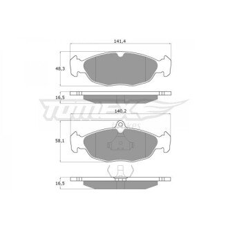 Гальмівна колодка дискова (TX 10-49) TOMEX 651064