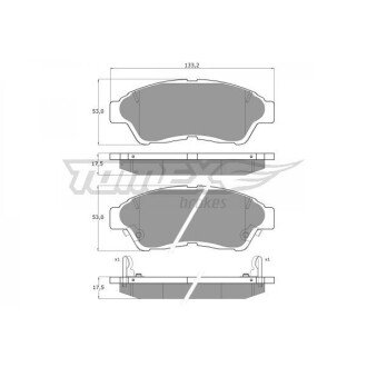Гальмівна колодка дискова (TX 10-96) TOMEX 651141