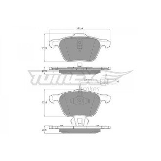 Гальмівна колодка дискова (TX 12-56) TOMEX 651313