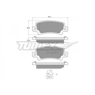 Гальмівна колодка дискова (TX 13-75) TOMEX 651430