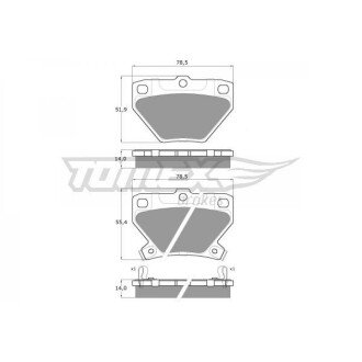 Гальмівна колодка дискова (TX 13-77) TOMEX 651432