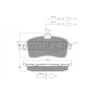 Гальмівна колодка дискова (TX 14-67) TOMEX 651502