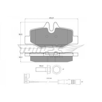 Гальмівна колодка дискова (TX 15-13) TOMEX 651538