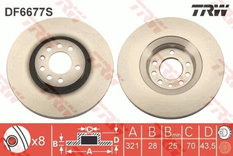 Диск гальмівний TRW DF6677S