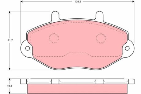 Комплект гальмівних колодок з 4 шт. дисків TRW GDB1080