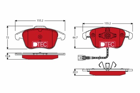 Гальмівні колодки, дискові TRW GDB1762DTE