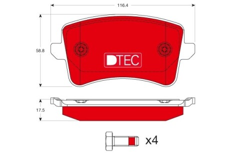 Тормозные колодки, дисковые. TRW GDB1765DTE