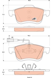 Комплект гальмівних колодок TRW GDB1865