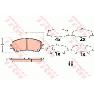 Колодка тормозов. диск. Nissan, Renault передн. (выр-во) TRW GDB3622