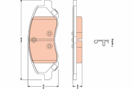 Комплект гальмівних колодок з 4 шт. дисків TRW GDB4141