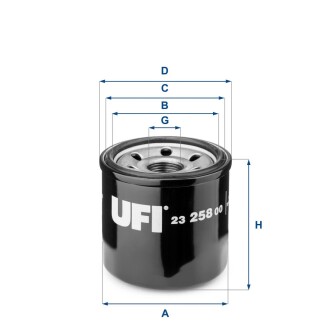 Фильтр масляный NISSAN PRIMERA, QASHQAI, MAZDA 323 (выр-во) UFI 23.258.00