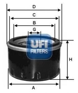 Фильтр масляный MAZDA 3, 6, CX-5 1.5, 2.0 11- (выр-во) UFI 23.616.00