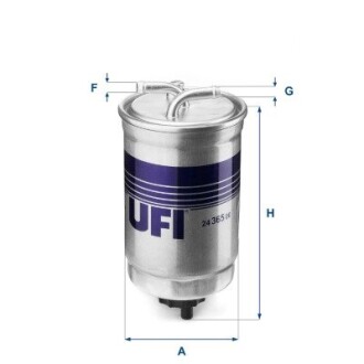 Фильтр топливный VW LT 28-55, T III, IV-92, FORD ESCORT 1.8 D (выр-во) UFI 24.365.00