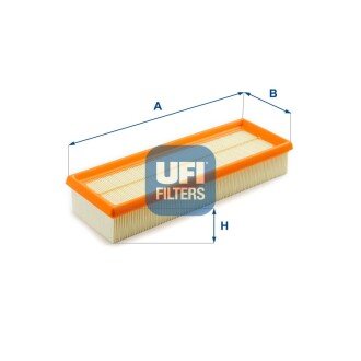 Фільтр повітряний 1.4MPI 8V,1.6MPI 8V,2.0MPI 16V,1.8MPI 8V RENAULT Kangoo 97-07, Clio II 98-05, Symbol 98-08; PEUGEOT Partner 96-08, 406 97-04, 306 93-02, 405 93-96; CITROEN Berlingo 96-08, Xsara 97-00, ZX 92-98 UFI 30.021.00