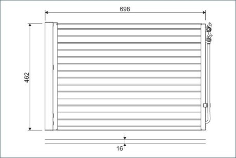 Конденсатор кондиціонера BMW 5 F10-F11-F18 (10-) Valeo 814410 (фото 1)