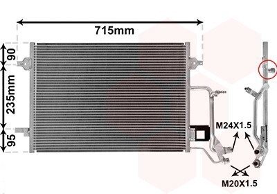 Конденсор кондиционера A4/PASSAT5 ALL 94-98 Van Wezel 03005116