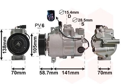 Компрессор кондиционера AUDI A4, A5, A6 00-2.0 Tdi (выр-во) Van Wezel 0300K279