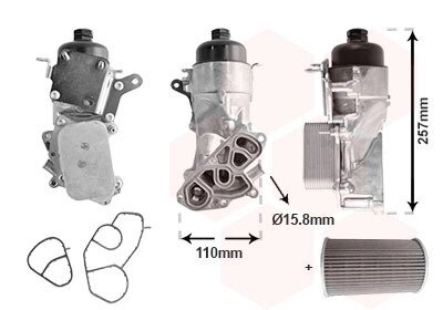 Радиатор масляный с корпусом CITROEN/FORD/PEUGEOT (выр-во) Van Wezel 09013729