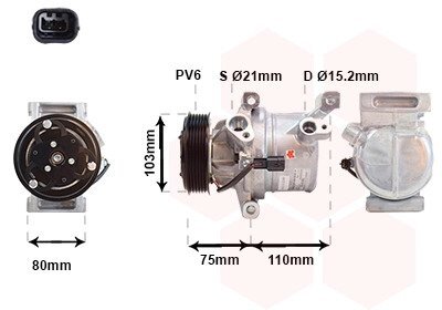 Компресор кондиціонера DACIA DUSTER 1.5 dCi Van Wezel 1501K702 (фото 1)